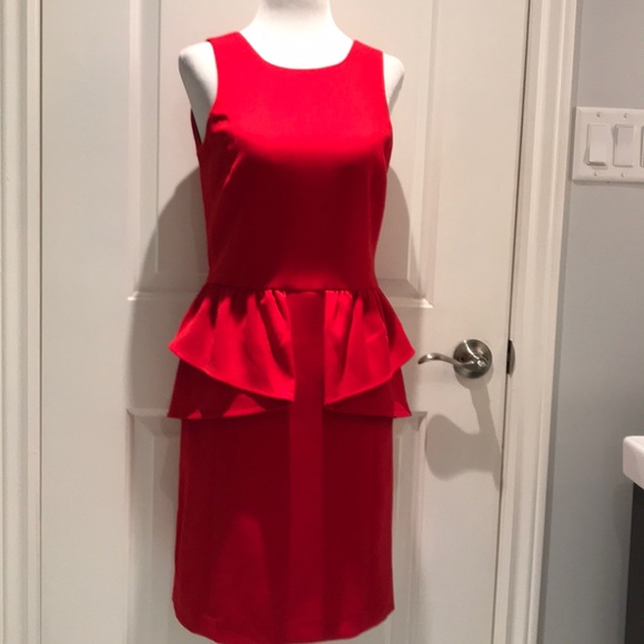 Michael Kors Red Peplum Dress ❤️ - Picture 3 of 11
